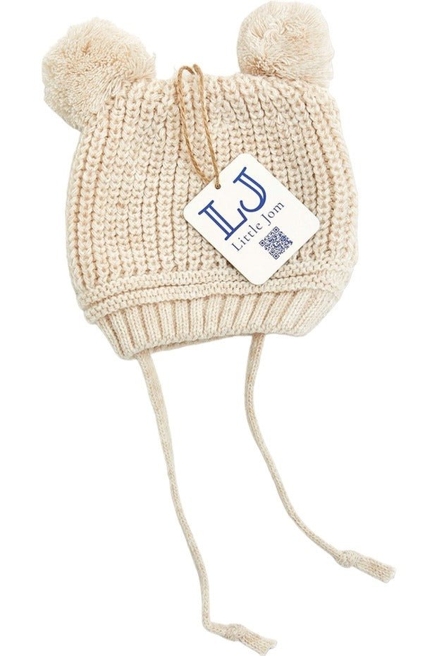 Knitted Baby Hat with Pom - Poms - Soft & Warm - TryAladdin