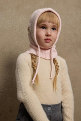 Knitted Balaclava Beanie - Pink Floral - TryAladdin