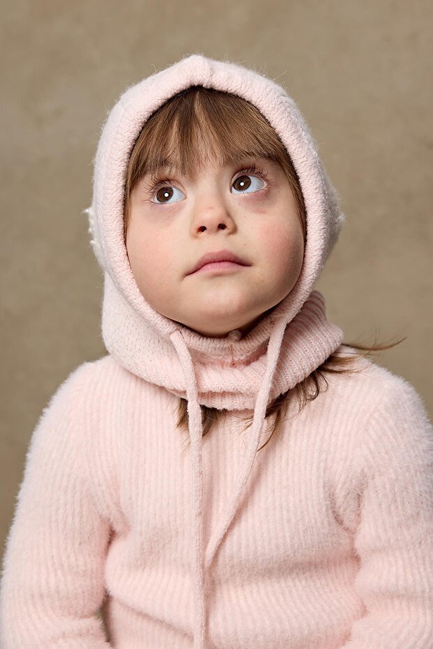 Knitted Balaclava Beanie - Pink Floral - TryAladdin