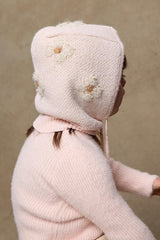 Knitted Balaclava Beanie - Pink Floral - TryAladdin