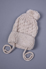 Knitted Pompom Tie - Strap Baby Beanie Hat - TryAladdin