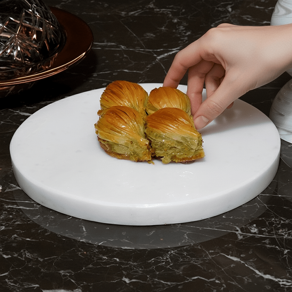Kocak Gourmet Mussel Shell (Midye Style) Antep Pistachio Baklava - Premium Folded Pastry - 1kg - TryAladdin