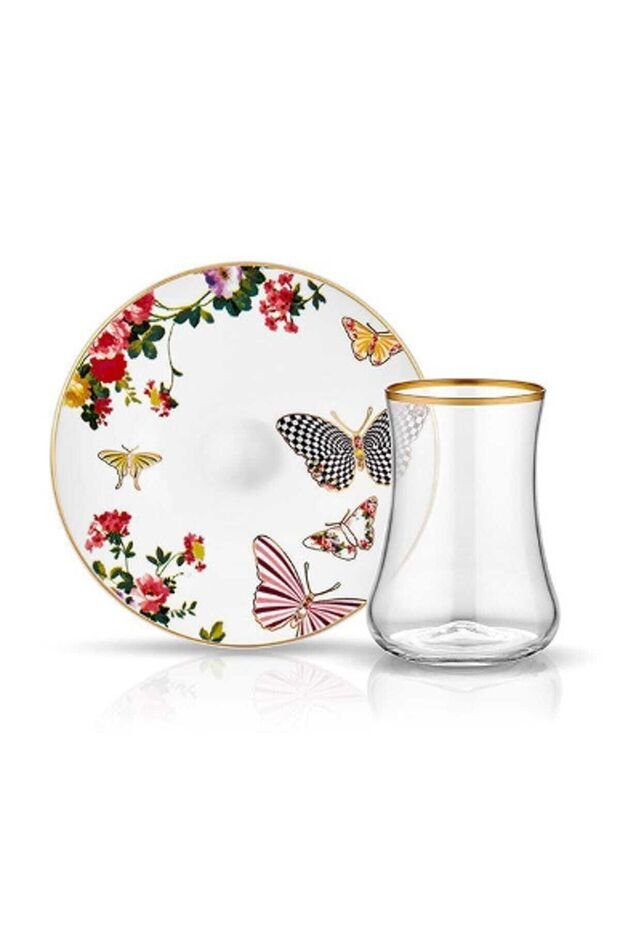 Koleksiyon Dervish Mariposa Premium Turkish Tea Glass Set - 6 Piece - TryAladdin