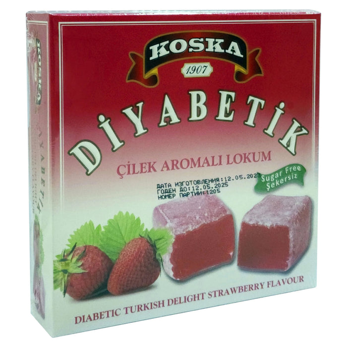 Koska | Sugar - Free, Diabetic Strawberry Flavored Turkish Delight