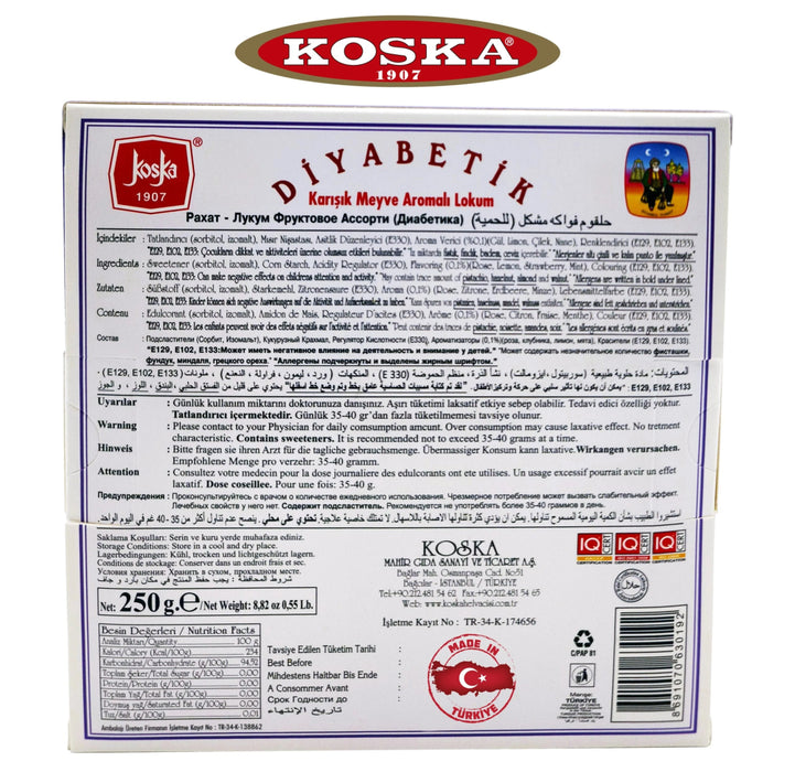 Koska | Sugar - Free, Diabetic Turkish Delight Assortment