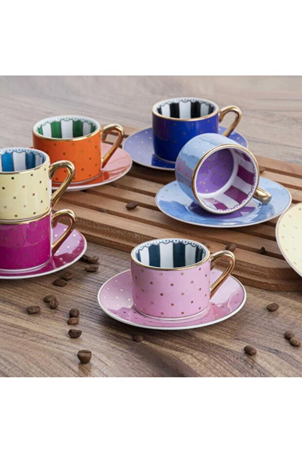 Kosova Elite Porcelain Turkish Coffee Cup Set - 6 Pcs - TryAladdin