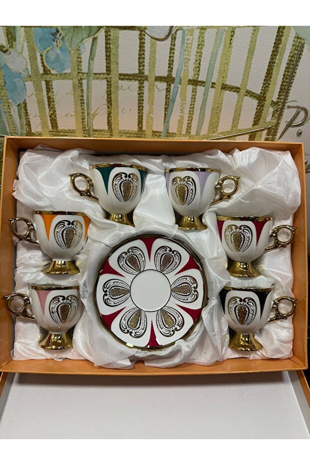 Kosova Harold Premium Porcelain Turkish Coffee Cup Set - 90ml Capacity - TryAladdin