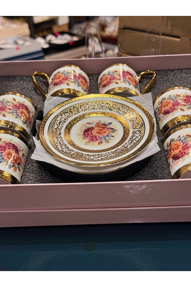 Kosova Professional Floral Turkish Coffee Cup Set - 90ml - TryAladdin