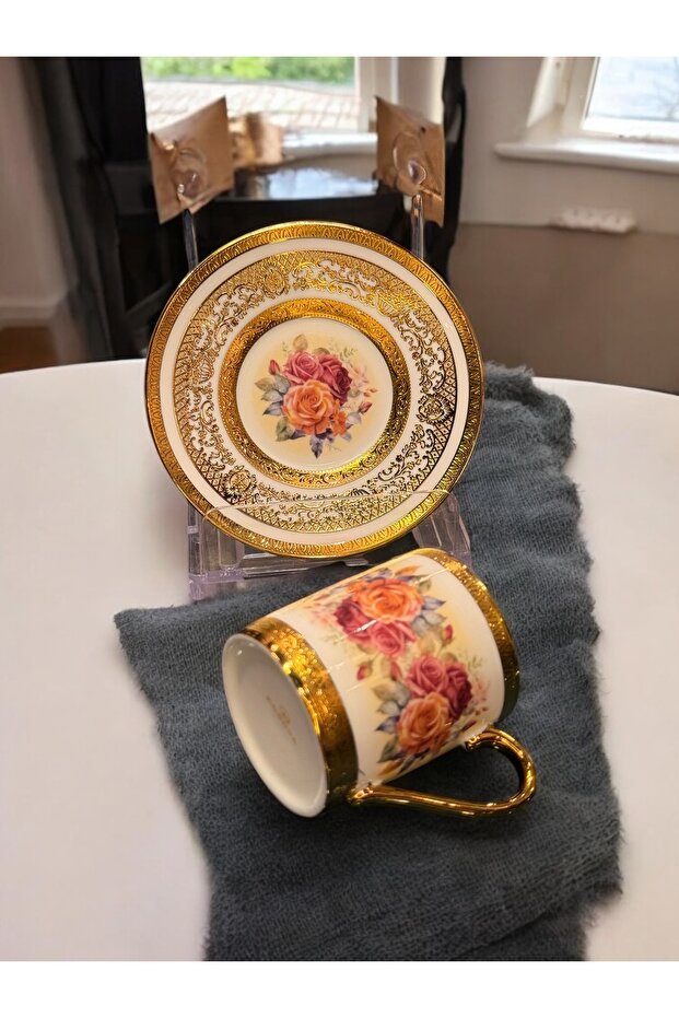 Kosova Professional Floral Turkish Coffee Cup Set - 90ml - TryAladdin