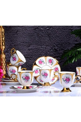 Kosova Professional Stella Porcelain Footed Turkish Coffee Cup Set - 6 x 90ml - TryAladdin