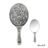Hand Mirror - Sterling Silver Ornate Rose Floral Vintage Style