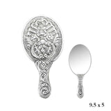 Sterling Silver Hand Mirror - Intricate Floral Engraved Design