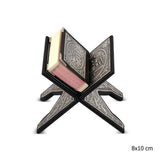 Ornate Silver-Tone Quran Stand - Islamic Calligraphy Design