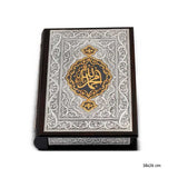 Luxury Decorative Book - Silver & Gold-Tone Engraved Calligraphy