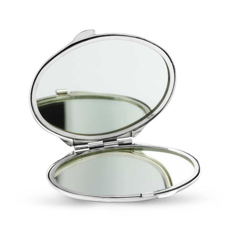 Compact Mirror - Sterling Silver Ornate Floral Design