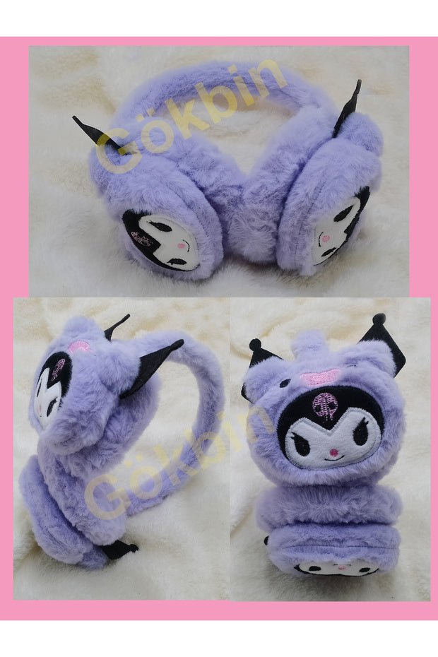 Kuromi Plush Winter Earmuffs - Warm & Stylish - 1 Pair - TryAladdin