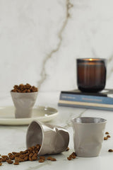 Kutahya Porselen Crash Series 3 - Piece Porcelain Coffee Serving Set - Grey - TryAladdin