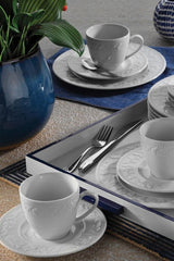 Kutahya Porselen Silvia Premium Porcelain Turkish Coffee Cup Set - 12 Piece - TryAladdin