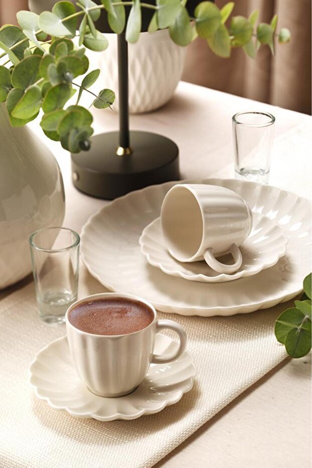 Kutahya Premium Bone China Coffee Set - 4 Piece - 1 Set - TryAladdin