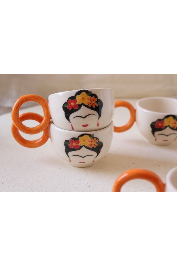 La Rossa Premium Frida Kahlo Inspired Ceramic Mug - 350g - TryAladdin