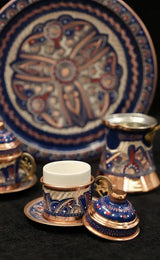 La Tienda De Pepe | Special Blue Embroidered 6-piece Coffee Set