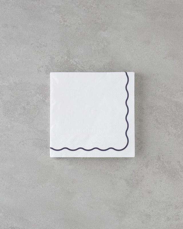 Premium Designer Paper Napkins Black White Pattern 20 Count