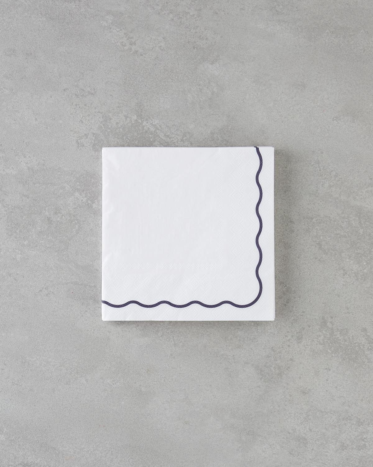 Premium Designer Paper Napkins Black White Pattern 20 Count
