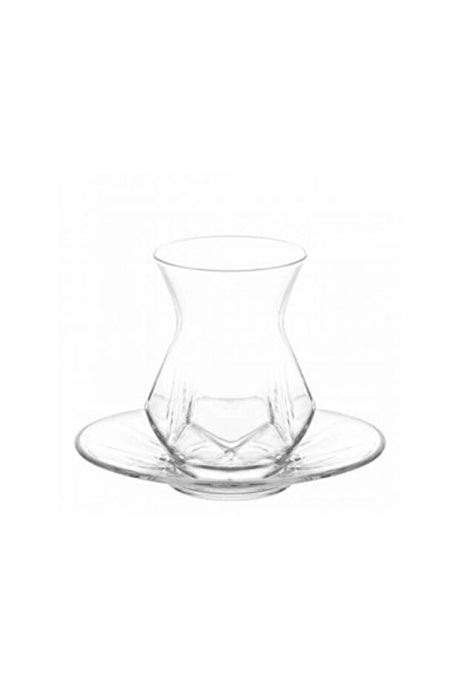 Lav Alya Premium Turkish Tea Glass & Saucer Set - 12 Piece - TryAladdin