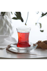 Lav Inci Pearl Design Professional Turkish Tea Glasses - 6 - Piece Set (105ml Each) - TryAladdin