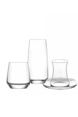 Lav Nev Lal Premium Turkish Glassware Dinnerware Set - 24 Piece - TryAladdin