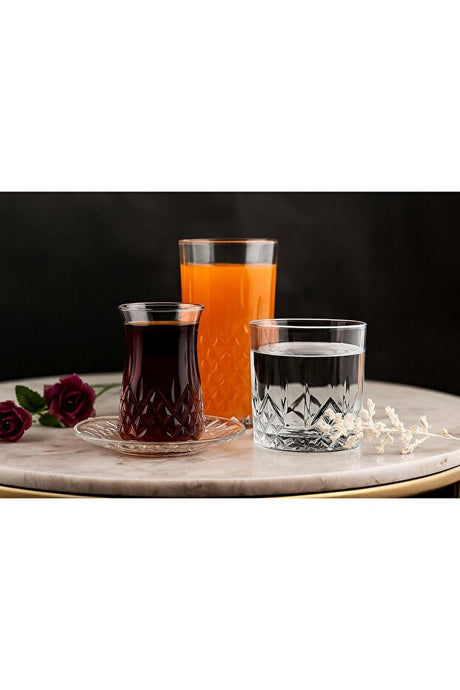 Lav Odin Premium 24 - Piece Glass Tableware Set - 170ml - TryAladdin