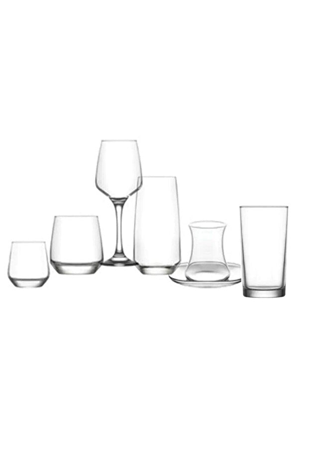 Lav Premium Mediterranean Design Glassware Set - 42 Pieces - TryAladdin
