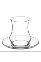 Lav Premium Traditional Turkish Tea Glass & Saucer Set - 6 Person, 170ml - TryAladdin