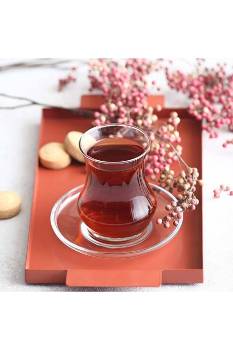 Lav Premium Traditional Turkish Tea Glass & Saucer Set - 6 Person, 170ml - TryAladdin