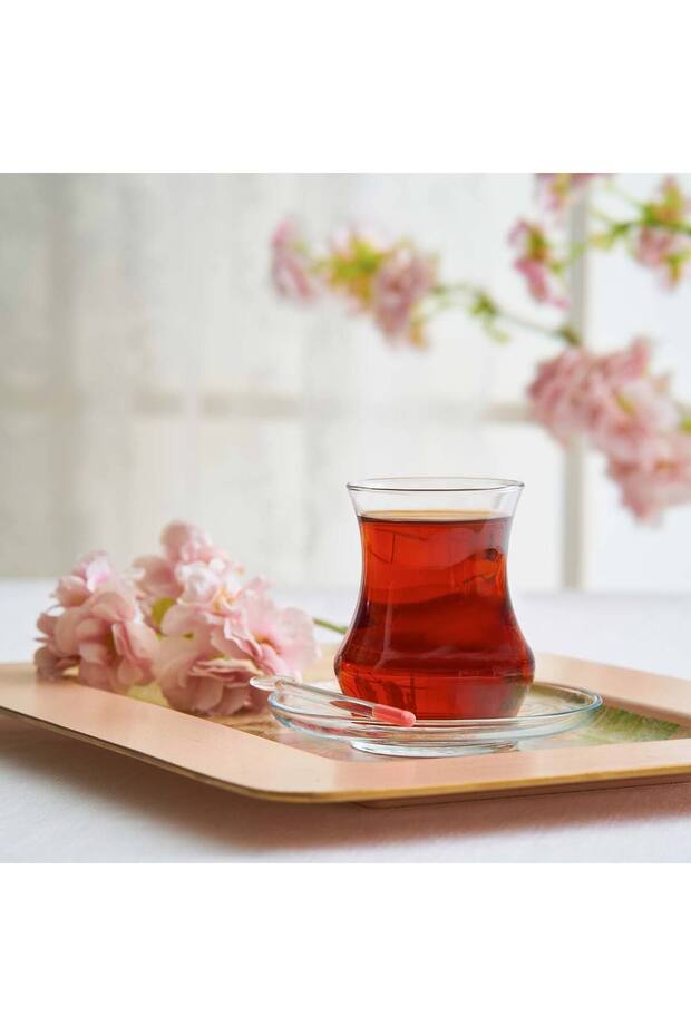 Lav Premium Traditional Turkish Tea Glass & Saucer Set - 6 Person, 170ml - TryAladdin