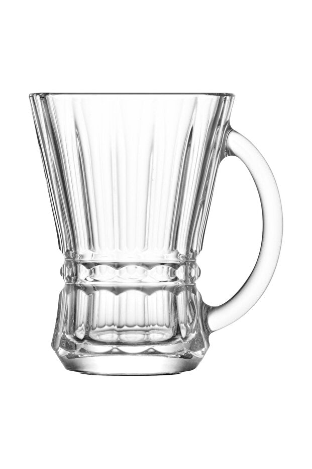 Lav Professional Turkish Tea Glasses Set - 6 Handled Cups - 150ml Each - TryAladdin