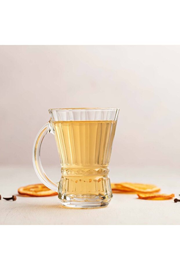 Lav Professional Turkish Tea Glasses Set - 6 Handled Cups - 150ml Each - TryAladdin