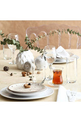 Lav Sude Premium 30 - Piece Glass Dinnerware Set - Turkish Teaware, Goblets, Beverage & Whiskey Glasses - TryAladdin