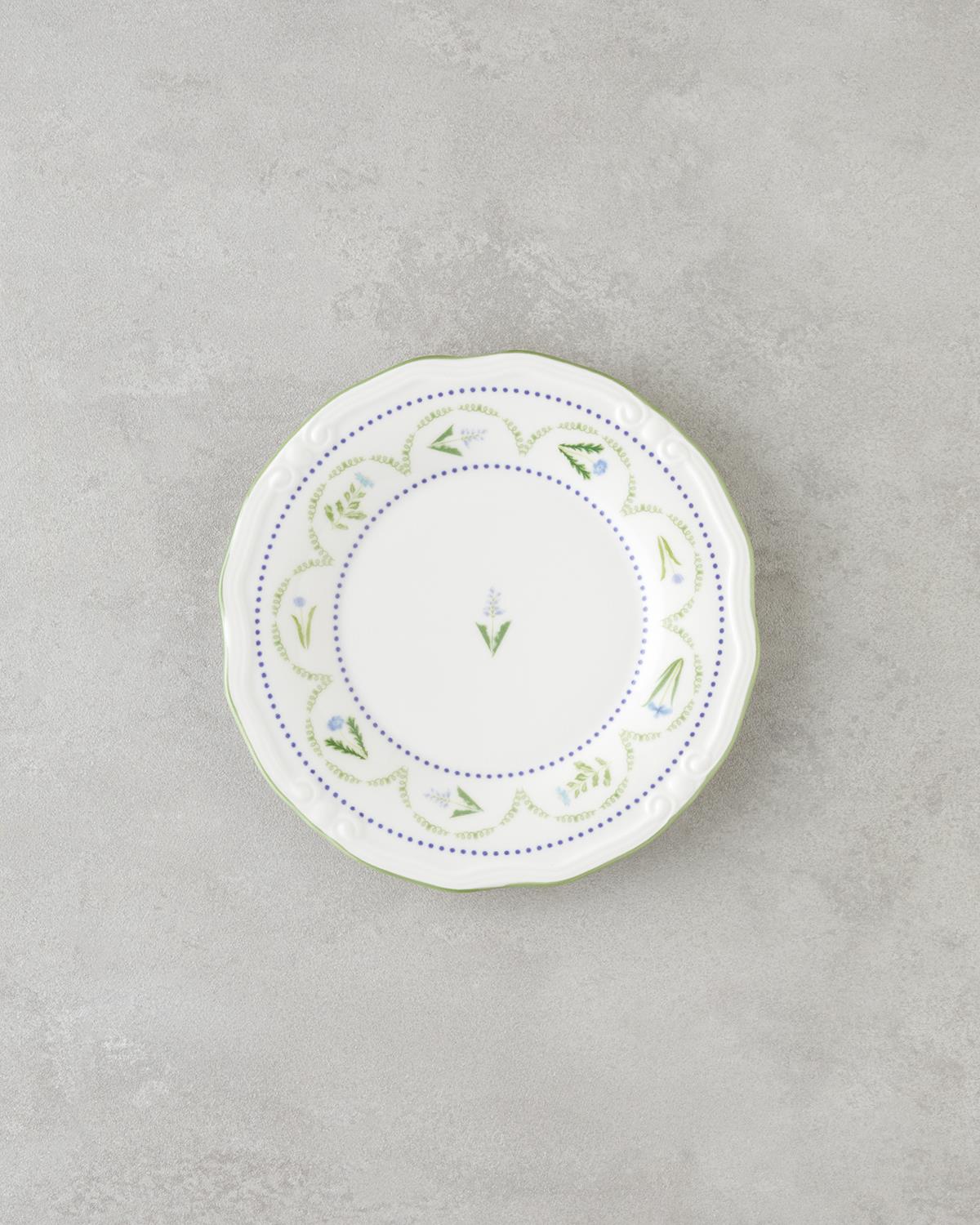 Premium Lavender Porcelain Breakfast Set 12 Piece 6 Person Green Blue
