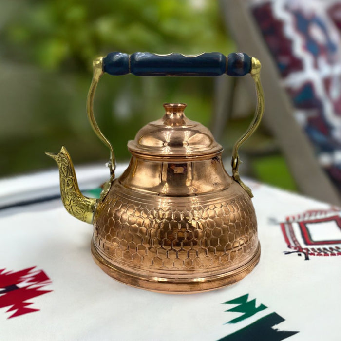 Lavina | Copper Tea Pot Honeycomb Pattern (19 cm)