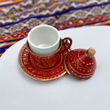 Lavina | Copper Turkish Coffee Cup with Lid Erzincan Design