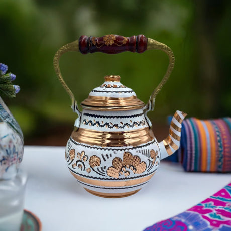 Lavina | Copper Turkish Teapot with Erzincan Design