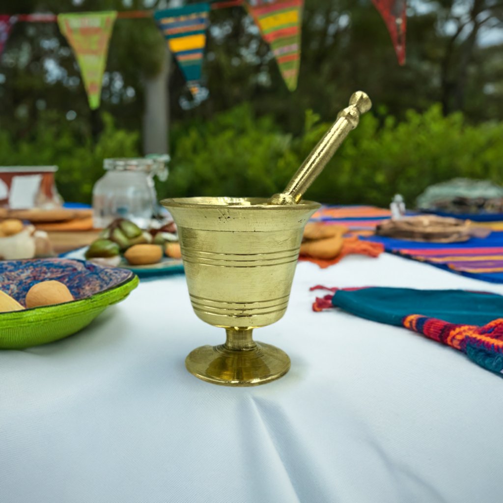 Lavina | Gold Color Bronze Mortar and Pestle (8 cm)