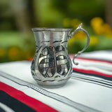 Lavina | Silver Copper Cup with Black Line Patterned (10 cm)