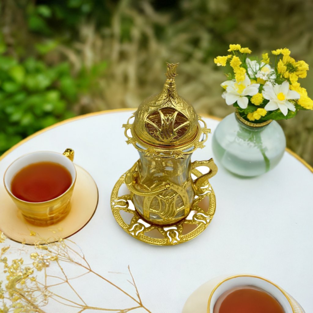 Lavina | Turkish Tea Cup with Lid - TryAladdin