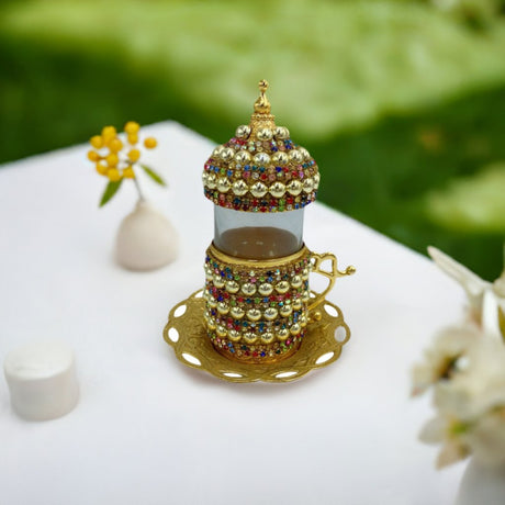 Lavina | Turkish Tea Cup with Pearl Design