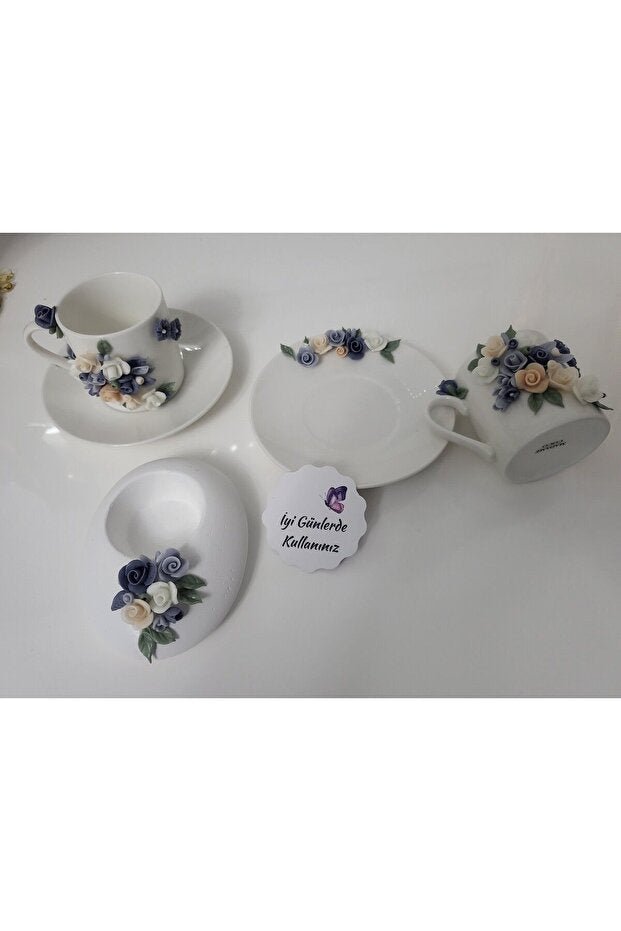 Laydahobi Premium Floral Turkish Coffee Cup Set - 2 Piece - TryAladdin