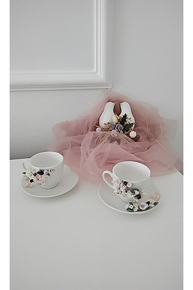 Laydahobi Premium Floral Turkish Coffee Cup Set - 2 Piece - TryAladdin