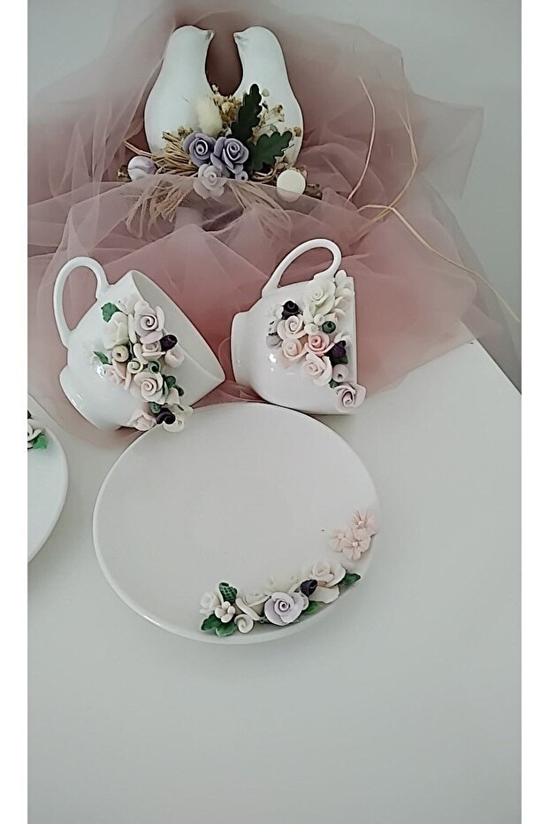 Laydahobi Premium Floral Turkish Coffee Cup Set - 2 Piece - TryAladdin