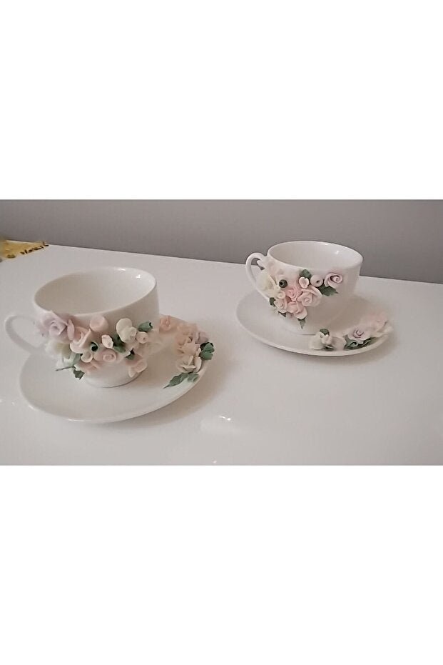 Laydahobi Premium Floral Turkish Coffee Cup Set - 2 Piece - TryAladdin